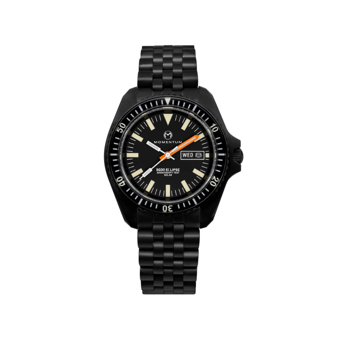 Momentum Montres Montre à énergie solaire 42mm SQ30 Black-Ion