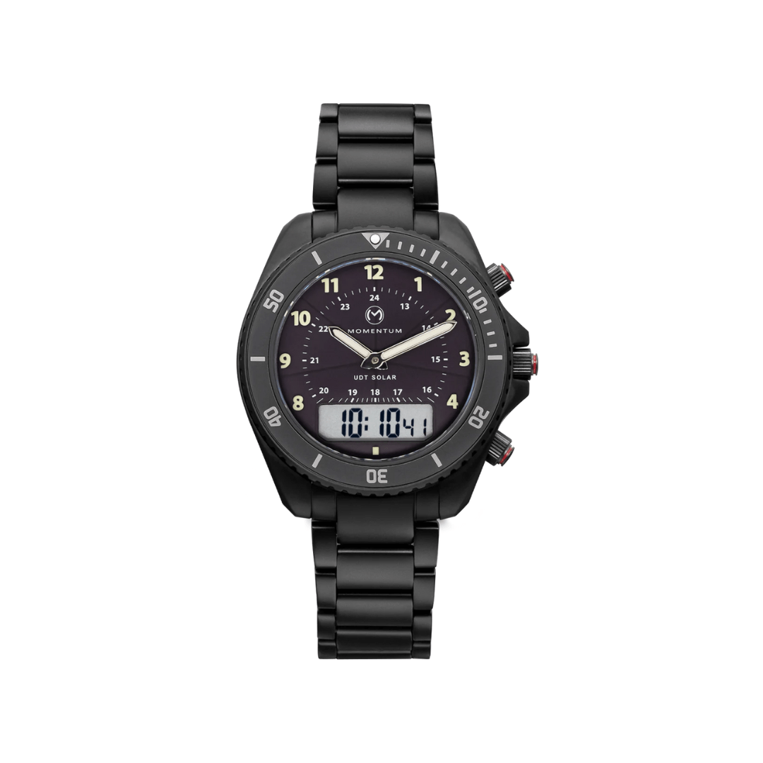 Momentum Montres Montre à énergie solaire 42mm UDT Black-Ion