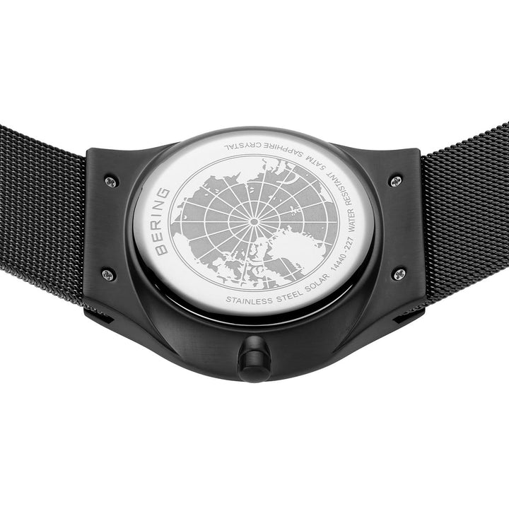 Montre à énergie solaire Bering 40mm 14440 227 Bering Montre Acier inoxydable plaqué noir 14440-227 Montre Bering Solaire noir brossé 40mm 14440-227 | Mathieu Blanchard Mathieu Blanchard Joaillerie