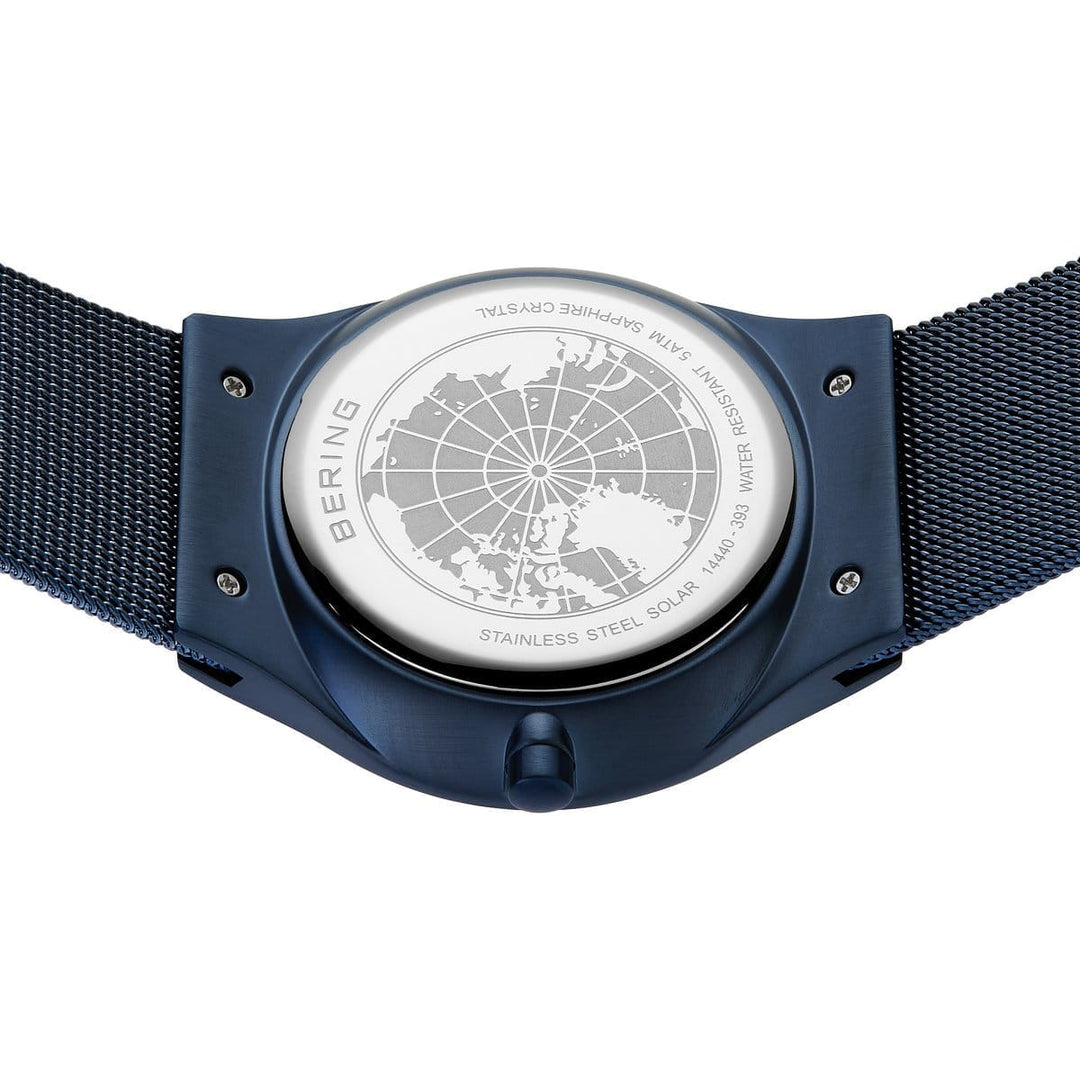 Montre à énergie solaire Bering 40mm 14440 393 Bering Montre Acier inoxydable plaqué bleu 14440-393 Montre Bering Solaire Bleue 40mm 14440-393 | Mathieu Blanchard Mathieu Blanchard Joaillerie