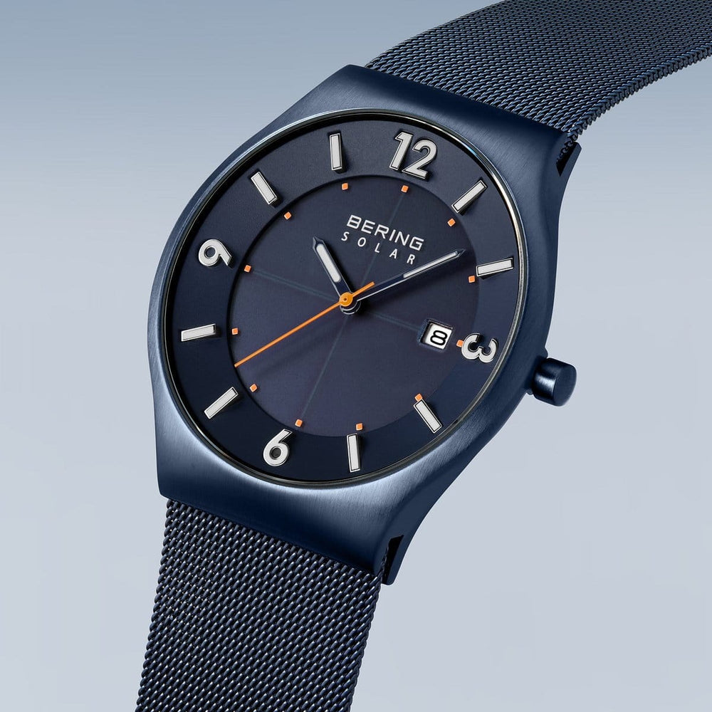 Montre à énergie solaire Bering 40mm 14440 393 Bering Montre Acier inoxydable plaqué bleu 14440-393 Montre Bering Solaire Bleue 40mm 14440-393 | Mathieu Blanchard Mathieu Blanchard Joaillerie