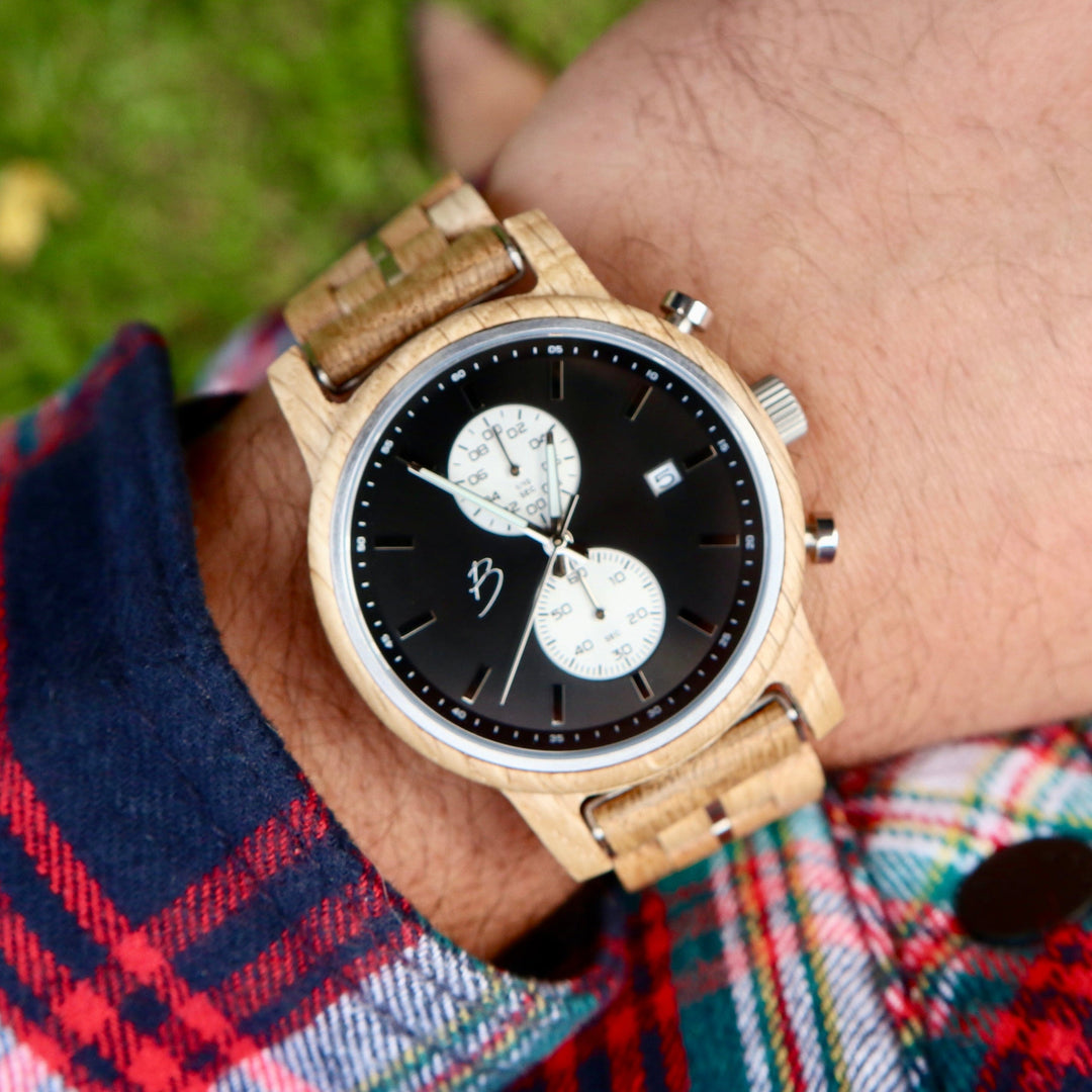 Mathieu Blanchard Montres Chêne provenant de baril de whisky Montre Arnold en bois de baril de Whisky recyclé