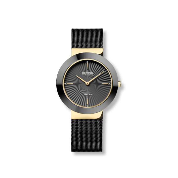 Montre Bering Ceramique 35mm 11435 132 Bering Montre Acier inoxydable plaqué or jaune et noir 11435-132 Montre Bering Ceramique Noire 35mm 11435-132 | Mathieu Blanchard Mathieu Blanchard Joaillerie