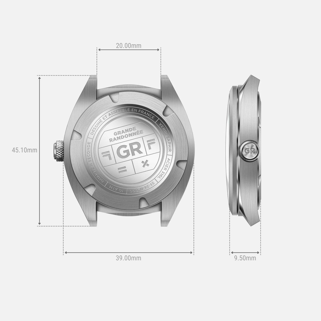 Charlie Paris Montre Montre Charlie Paris GR 24h Bleu 40 mm en acier inoxydable