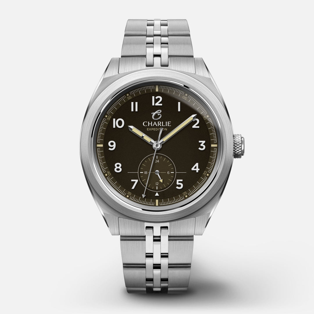 Montre Charlie Paris GR 24h Brun 40 mm en acier inoxydable Charlie Paris Montre Acier / Acier inoxydable GR-24-004 / B-5M-GR-24-A / m-5M Montre Charlie Paris GR 24h - Brun 40 mm | Dépositaire Officiel Canada | Mathieu Blanchard Joaillerie Mathieu Blanchard Joaillerie