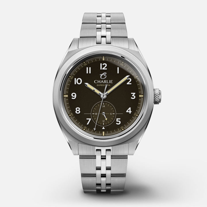 Montre Charlie Paris GR 24h Brun 40 mm en acier inoxydable Charlie Paris Montre Acier / Acier inoxydable GR-24-004 / B-5M-GR-24-A / m-5M Montre Charlie Paris GR 24h - Brun 40 mm | Dépositaire Officiel Canada | Mathieu Blanchard Joaillerie Mathieu Blanchard Joaillerie
