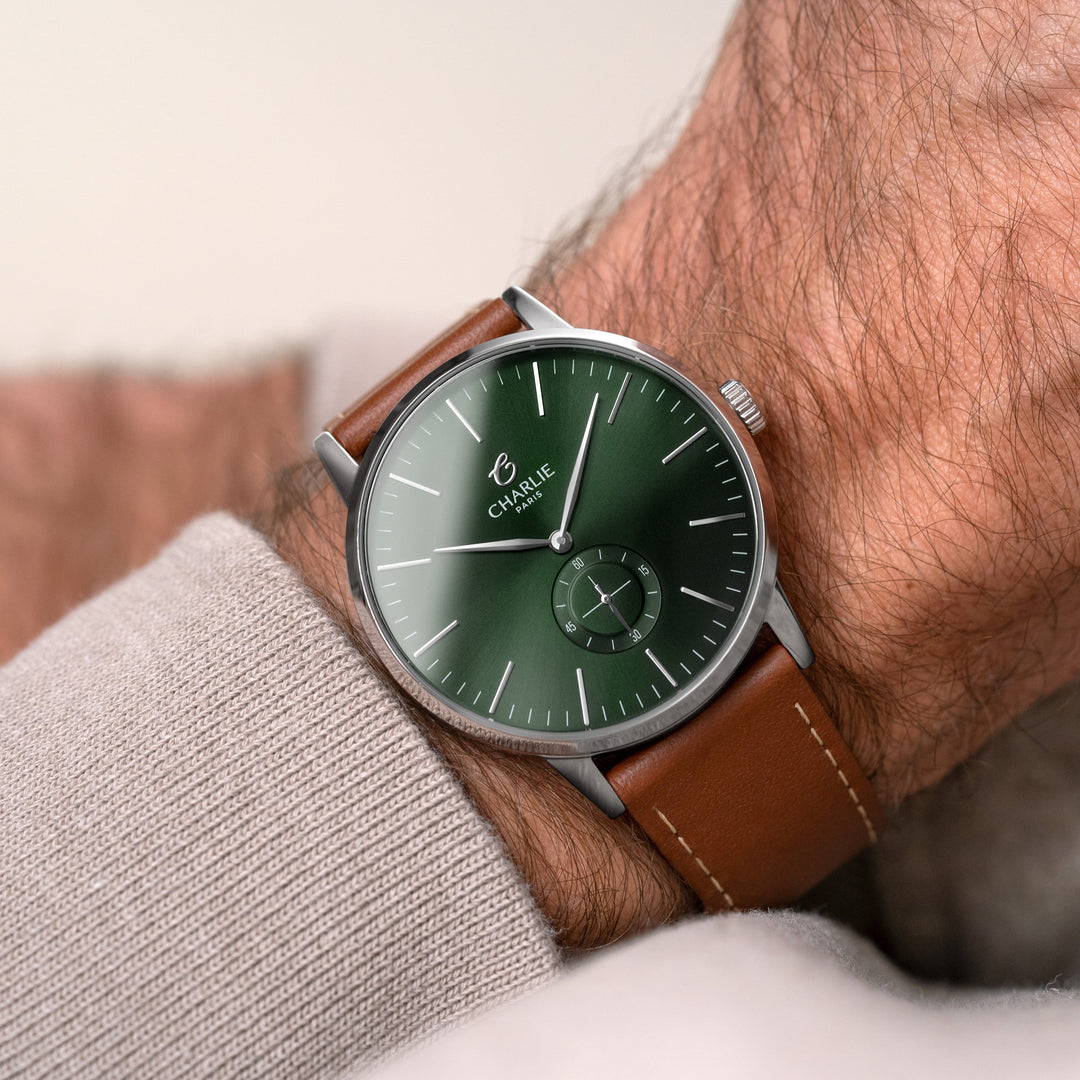 Montre Charlie Paris HORIZON Vert 39 mm en acier inoxydable Charlie Paris Montre Montre Charlie Paris HORIZON Vert 39 mm | Dépositaire Officiel Canada | Mathieu Blanchard Joaillerie Mathieu Blanchard Joaillerie