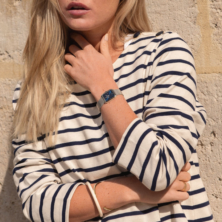 Montre Charlie Paris MONCEAU &amp; Bleu 36 mm en acier inoxydable Charlie Paris Montre Montre Charlie Paris MONCEAU Acier &amp; Bleu 36 mm | Dépositaire Officiel Canada | Mathieu Blanchard Joaillerie Mathieu Blanchard Joaillerie