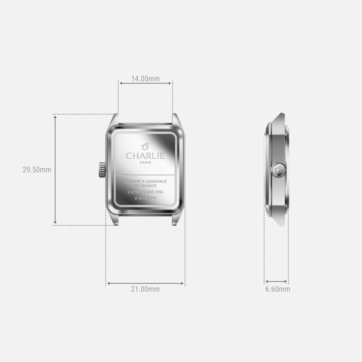Montre Charlie Paris MONCEAU &amp; Bleu 36 mm en acier inoxydable Charlie Paris Montre Montre Charlie Paris MONCEAU Acier &amp; Bleu 36 mm | Dépositaire Officiel Canada | Mathieu Blanchard Joaillerie Mathieu Blanchard Joaillerie