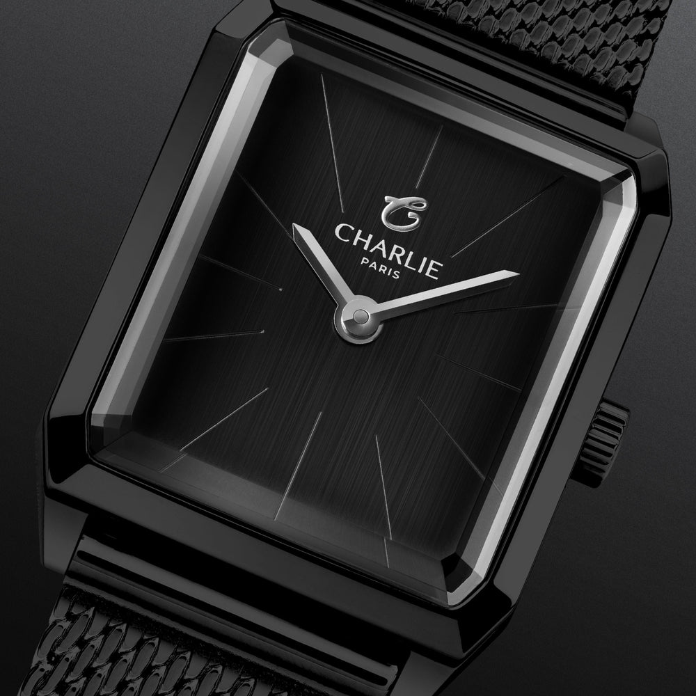 Montre Charlie Paris MONCEAU Minuit 36 mm Charlie Paris Montre Maille milanaise / Acier inoxydable MON-21-009 / B14-M-C Montre Charlie Paris MONCEAU Minuit 36 mm | Dépositaire Officiel Canada | Mathieu Blanchard Joaillerie Mathieu Blanchard Joaillerie