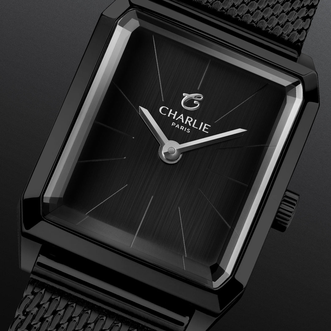 Montre Charlie Paris MONCEAU Minuit 36 mm Charlie Paris Montre Maille milanaise / Acier inoxydable MON-21-009 / B14-M-C Montre Charlie Paris MONCEAU Minuit 36 mm | Dépositaire Officiel Canada | Mathieu Blanchard Joaillerie Mathieu Blanchard Joaillerie