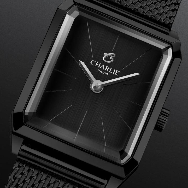 Charlie Paris Montre Maille milanaise Montre Charlie Paris MONCEAU Minuit 36 mm