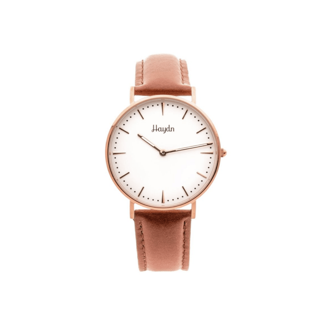 Haydn Montres Cuir / Tan Montre Daphne avec bracelet en cuir