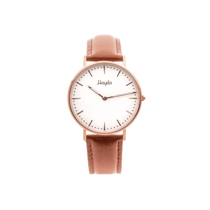 Haydn Montres Cuir / Tan Montre Daphne avec bracelet en cuir