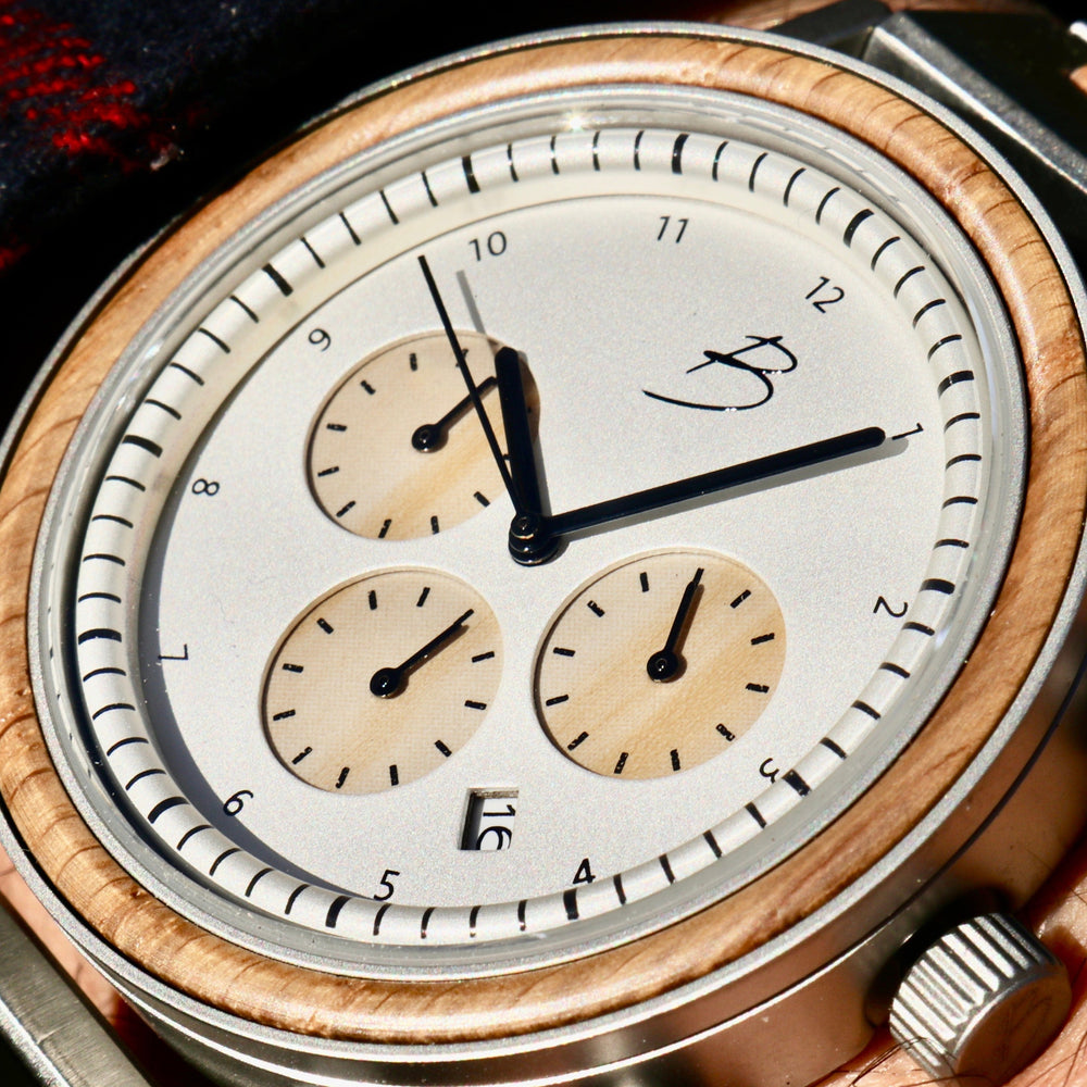 Mathieu Blanchard Montres Chêne provenant de baril de whisky recyclé Montre en bois de baril de whisky recyclé