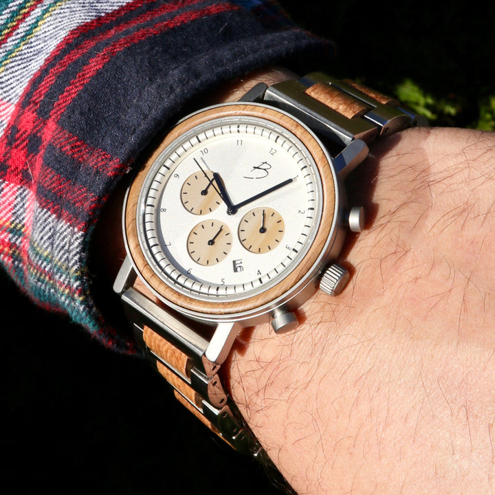 Mathieu Blanchard Montres Chêne provenant de baril de whisky recyclé Montre en bois de baril de whisky recyclé