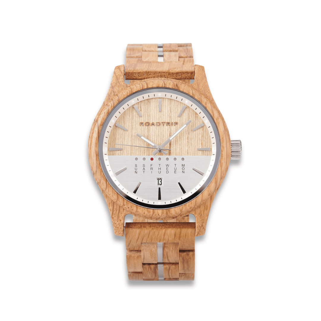 Montre en bois Horizon Boréal Roadtripmadewood Montre en bois Acier inoxydable RTMW-HORIZON-BOREAL Montre Horizon - Boréal en bois | Mathieu Blanchard Joaillerie Mathieu Blanchard Joaillerie