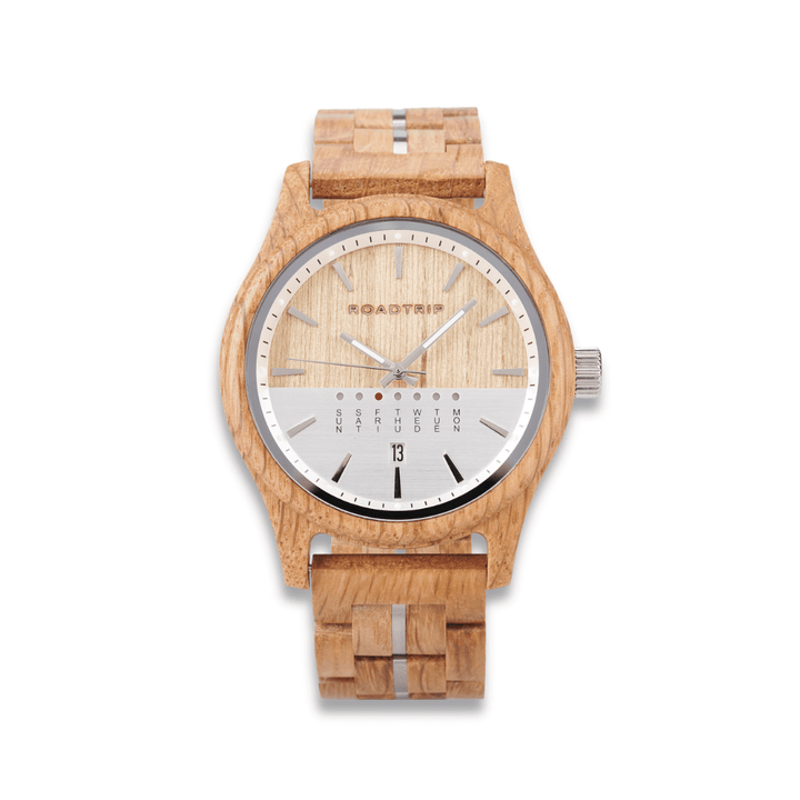 Montre en bois Horizon Boréal Roadtripmadewood Montre en bois Acier inoxydable RTMW-HORIZON-BOREAL Montre Horizon - Boréal en bois | Mathieu Blanchard Joaillerie Mathieu Blanchard Joaillerie