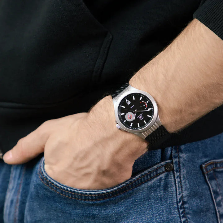 Montre GLOCK 42mm - Argent &amp; Noir GW19-2-22 GLOCK Montres Acier inoxydable GW19-2-22 Montre GLOCK 42mm Argent &amp; Noire GW19-2-22 | Mathieu Blanchard Mathieu Blanchard Joaillerie