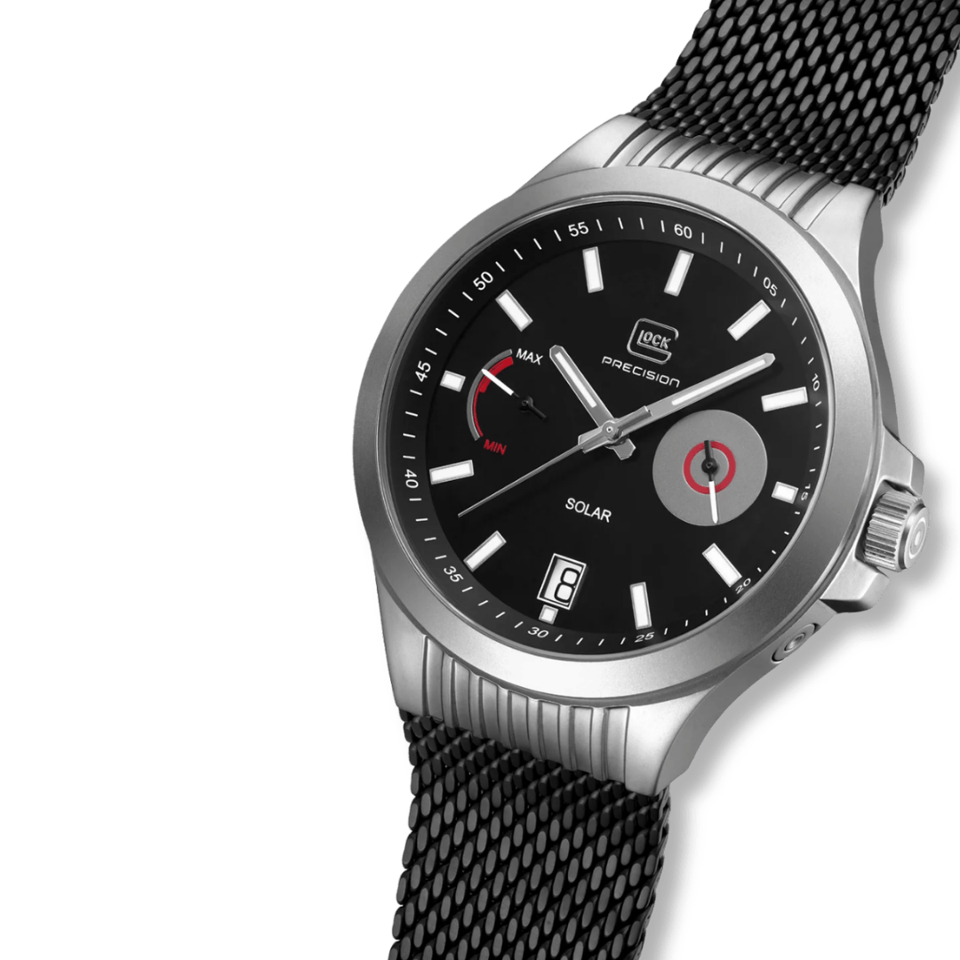 Montre GLOCK 42mm - Argent &amp; Noir GW19-2-22 GLOCK Montres Acier inoxydable GW19-2-22 Montre GLOCK 42mm Argent &amp; Noire GW19-2-22 | Mathieu Blanchard Mathieu Blanchard Joaillerie
