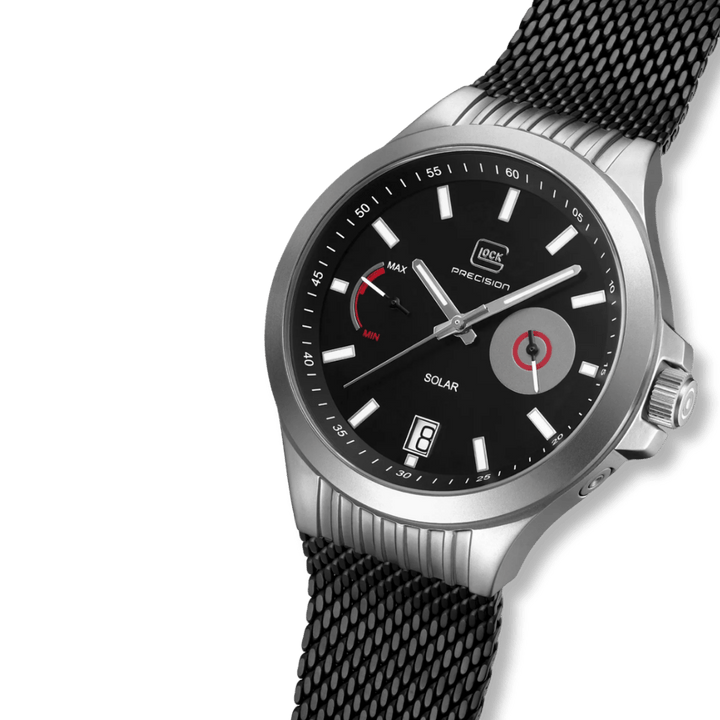 Montre GLOCK 42mm - Argent &amp; Noir GW19-2-22 GLOCK Montres Acier inoxydable GW19-2-22 Montre GLOCK 42mm Argent &amp; Noire GW19-2-22 | Mathieu Blanchard Mathieu Blanchard Joaillerie