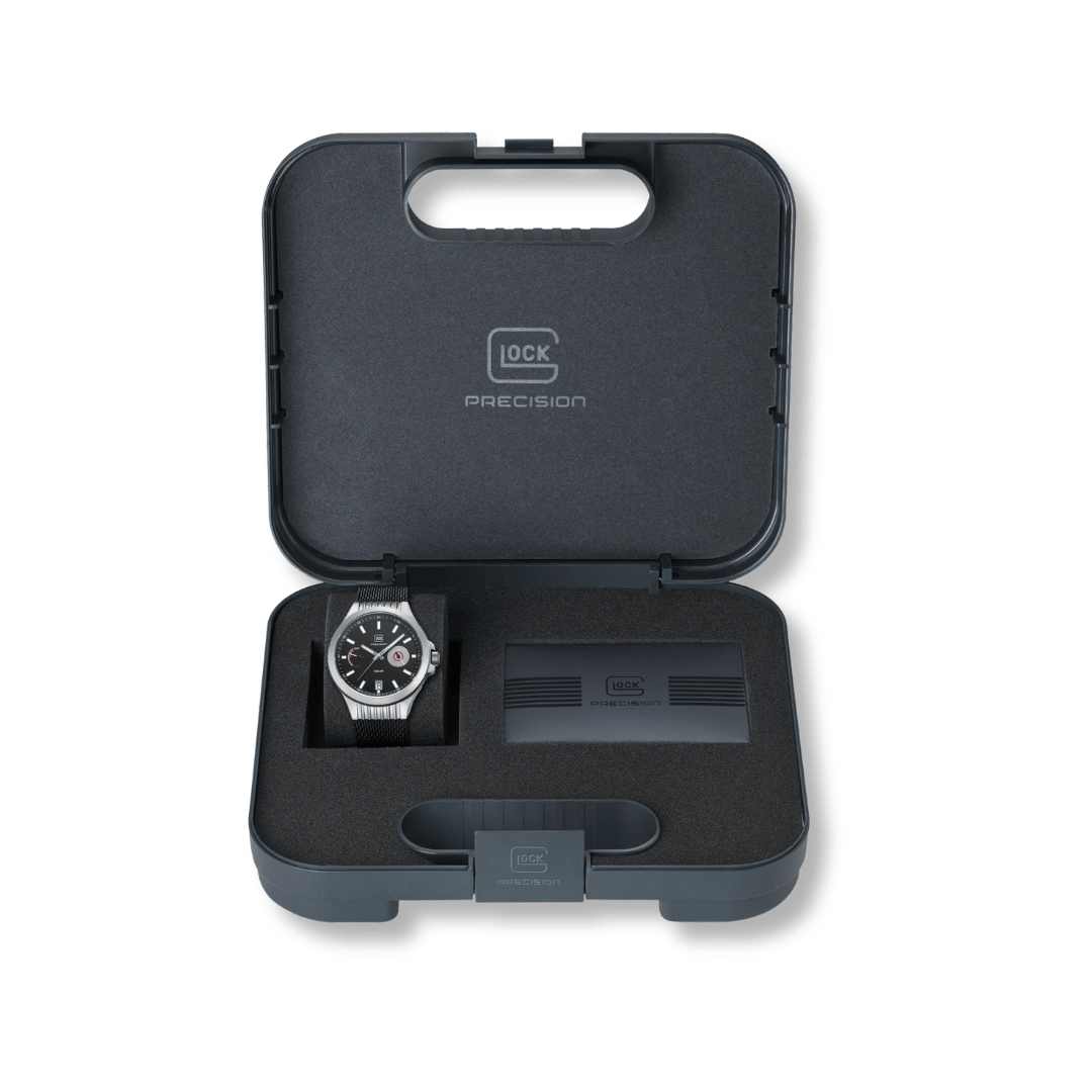 Montre GLOCK 42mm - Argent &amp; Noir GW19-2-22 GLOCK Montres Acier inoxydable GW19-2-22 Montre GLOCK 42mm Argent &amp; Noire GW19-2-22 | Mathieu Blanchard Mathieu Blanchard Joaillerie