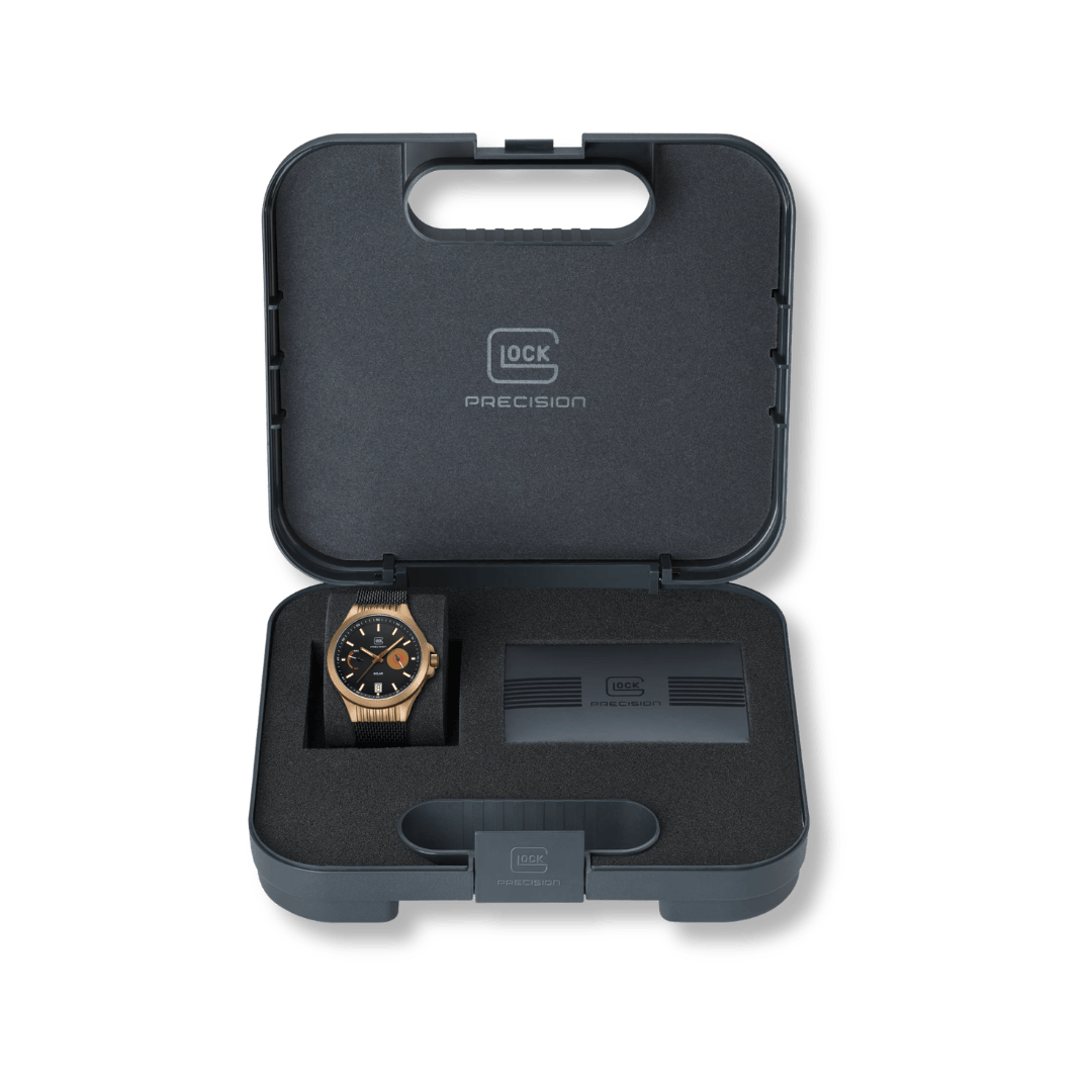 Montre GLOCK 42mm - Coyote &amp; Noir GW-19-3-22 GLOCK Montres Acier inoxydable plaqué or jaune et noir GW-19-3-22 Montre GLOCK 42mm Argent &amp; Noire GW19-2-22 | Mathieu Blanchard Mathieu Blanchard Joaillerie