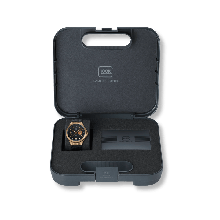 Montre GLOCK 42mm - Coyote &amp; Noir GW-19-3-22 GLOCK Montres Acier inoxydable plaqué or jaune et noir GW-19-3-22 Montre GLOCK 42mm Argent &amp; Noire GW19-2-22 | Mathieu Blanchard Mathieu Blanchard Joaillerie
