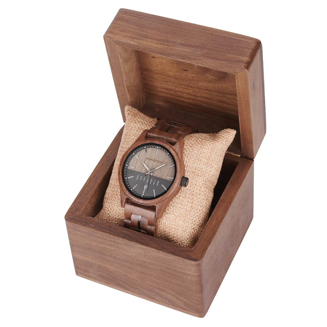 Roadtripmadewood Montre en bois Montre Horizon - Nomade en bois