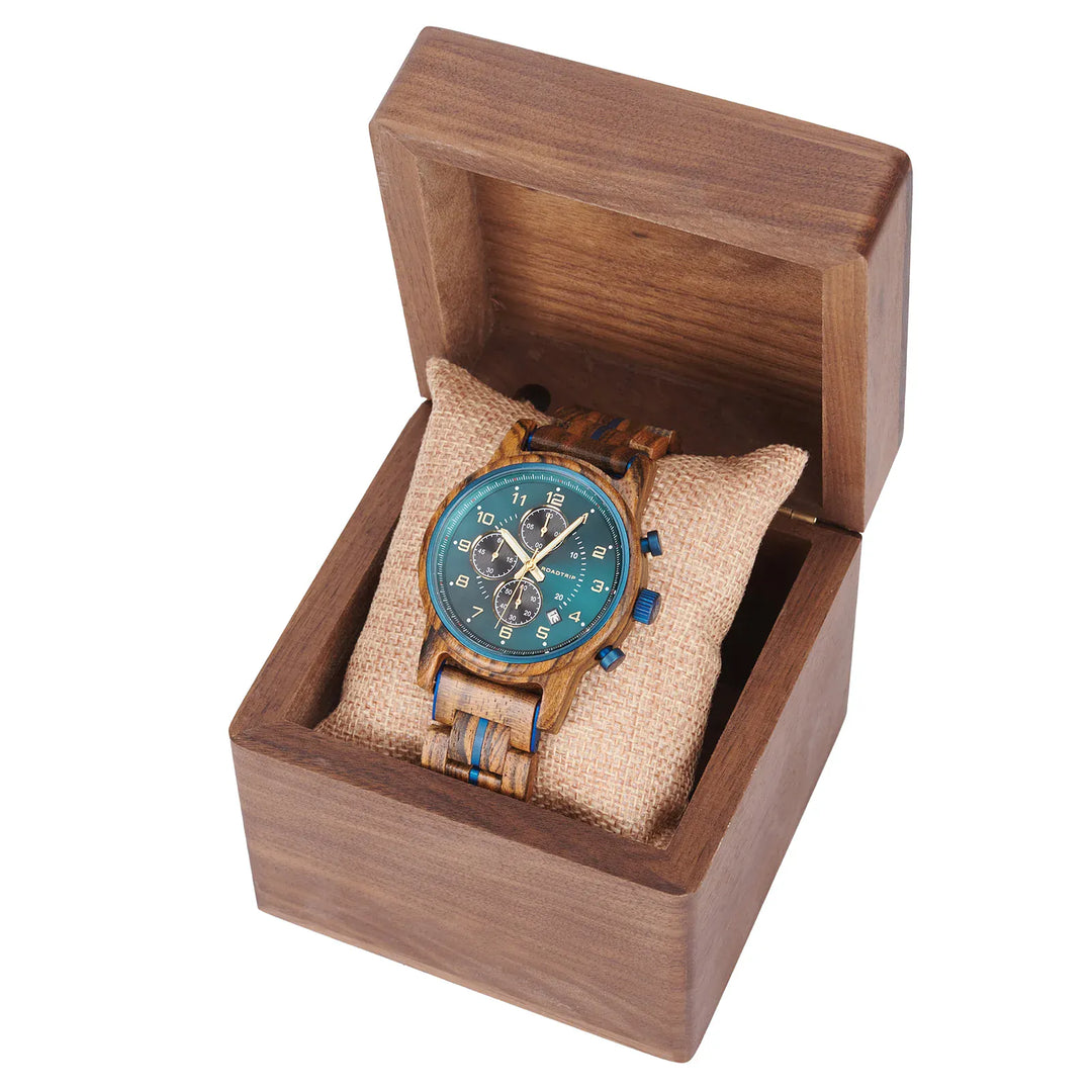 Roadtripmadewood Montre en bois Montre Odyssée - Savana en bois