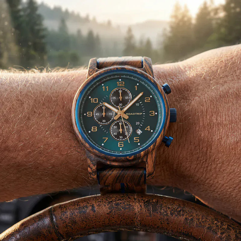 Roadtripmadewood Montre en bois Montre Odyssée - Savana en bois