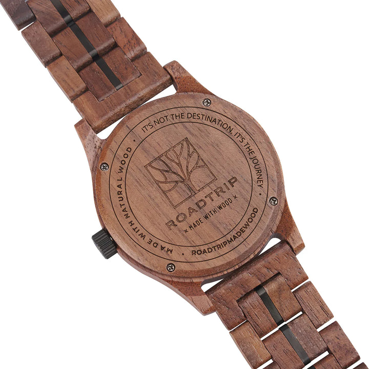 Roadtripmadewood Montre en bois Montre Roadtrip - Torréfaction en bois