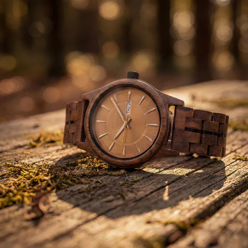 Roadtripmadewood Montre en bois Montre Roadtrip - Torréfaction en bois