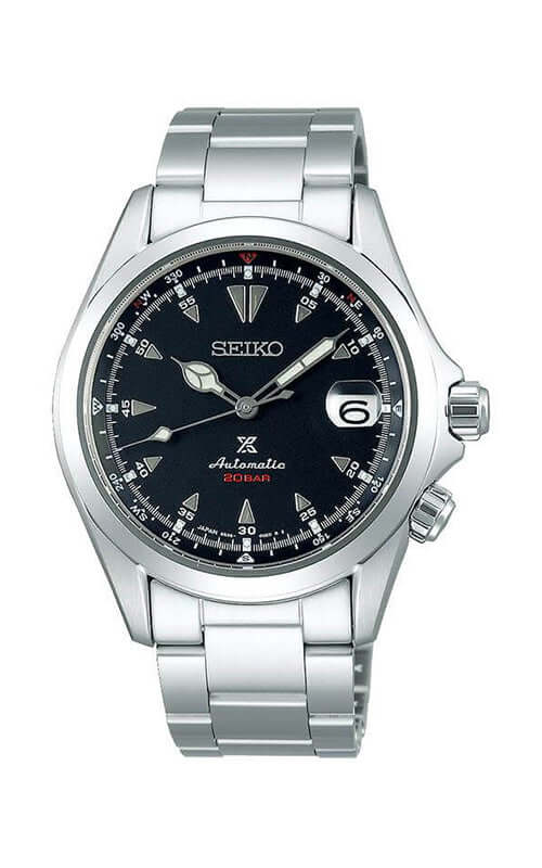 Seiko DATE Montre Seiko Prospex 'Sharks Tooth' Black Dial Alpinist Mens  SPB117J1