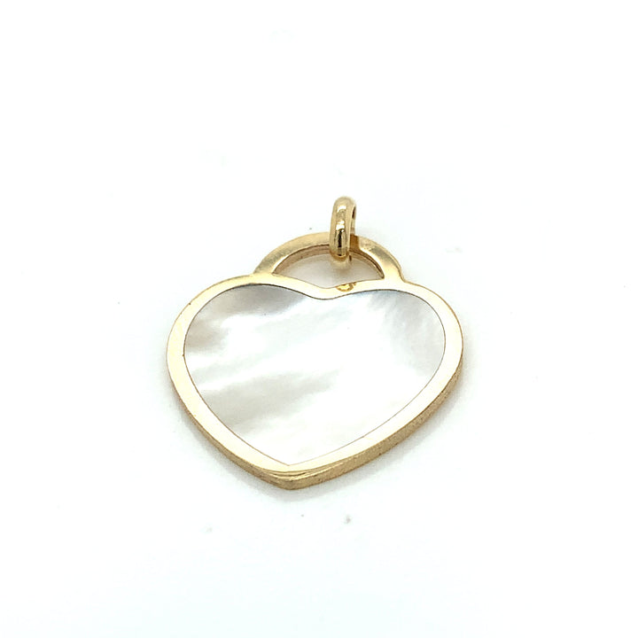 Pendentif Cœur Nacré en or jaune 10K - Colliers Or jaune 10K PY-H4-016/Mother of Pearl Pendentif Coeur en or solide 10K et nacre de perle | Bijouterie Mathieu Blanchard Mathieu Blanchard Joaillerie