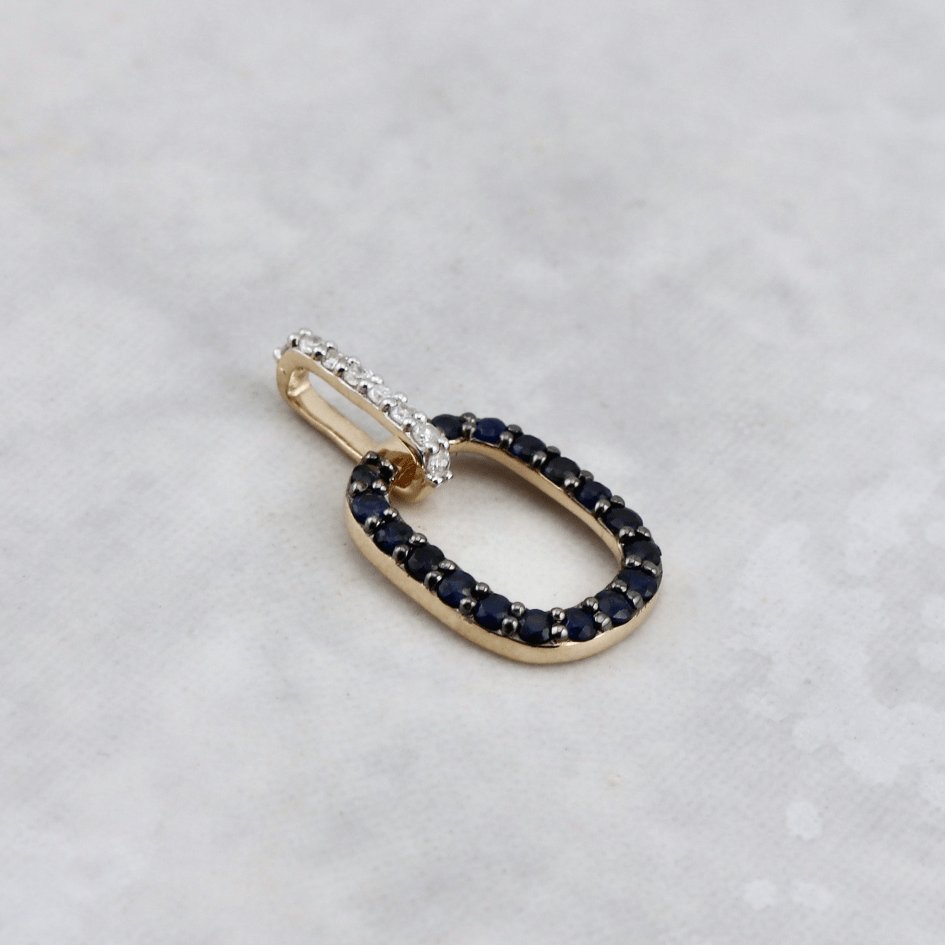 Pendentif, diamants et saphirs en or jaune 14K - Pendentifs Or jaune 14K PPE15673S Pendentif en or 14K, diamants et saphirs 0.35 CT | Mathieu Blanchard Mathieu Blanchard Joaillerie