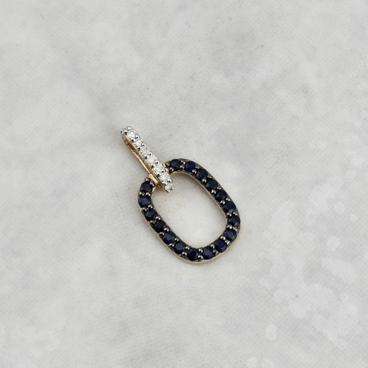 Pendentif, diamants et saphirs en or jaune 14K - Pendentifs Or jaune 14K PPE15673S Pendentif en or 14K, diamants et saphirs 0.35 CT | Mathieu Blanchard Mathieu Blanchard Joaillerie