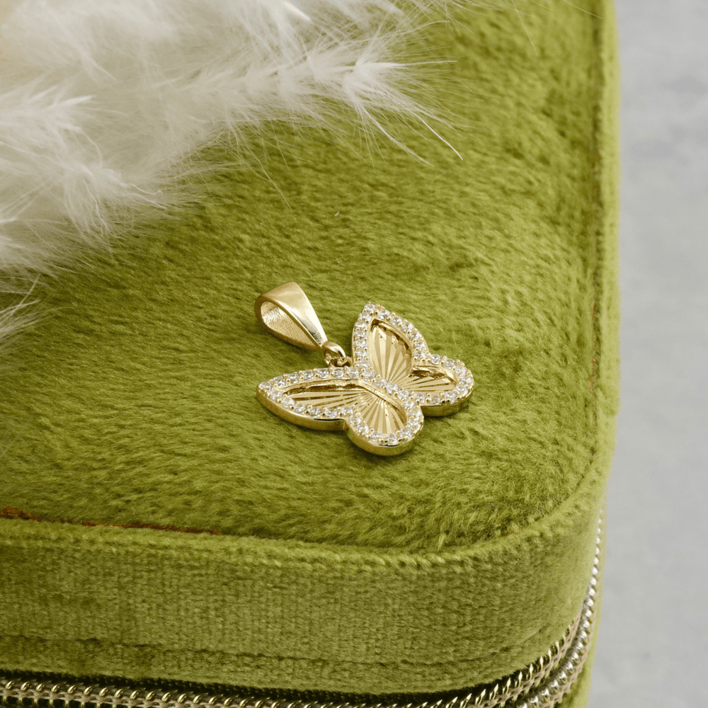 - Breloques et pendentifs Pendentif Papillon en or jaune 10K