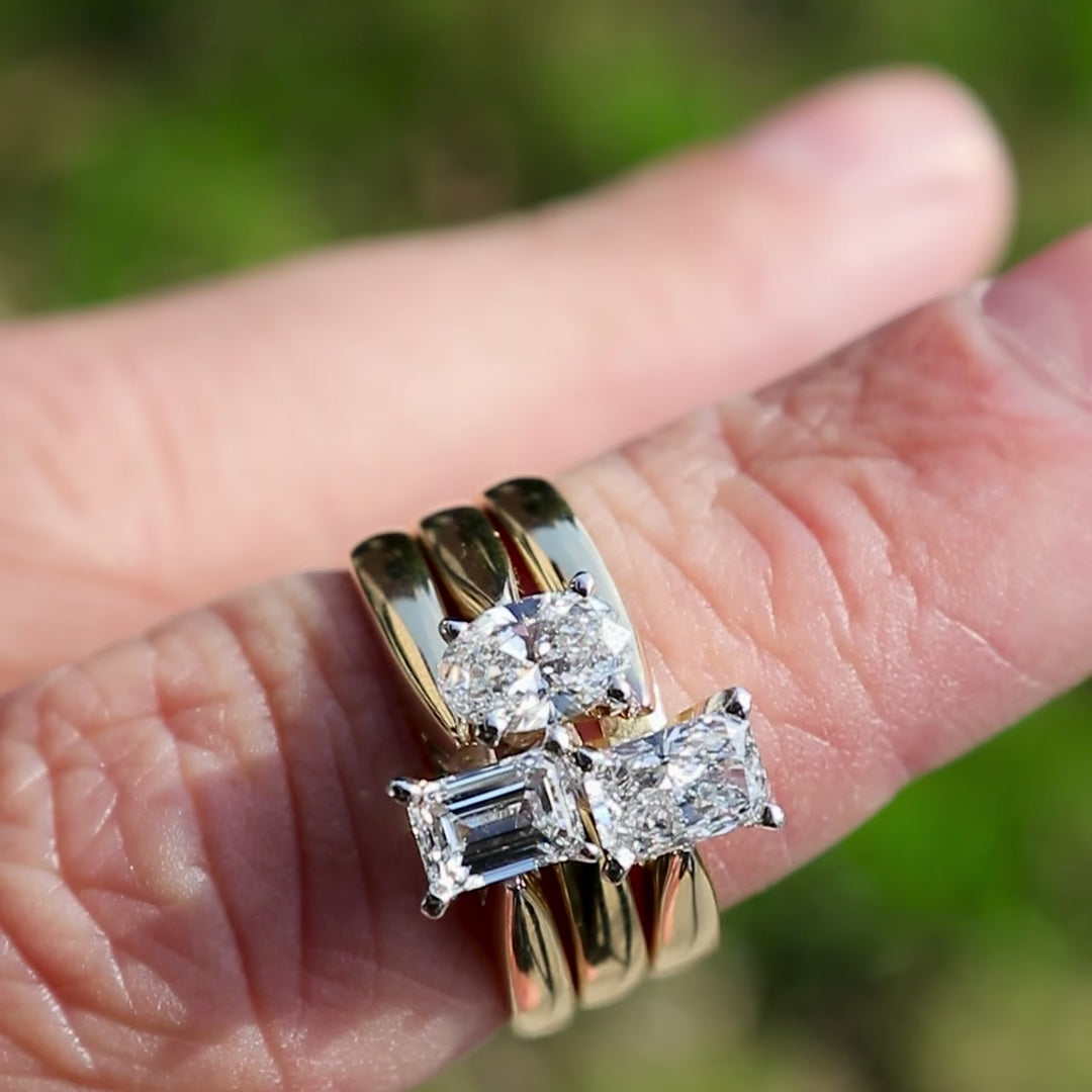 Oval Solitaire 14K - 18K Gold or Platinum and 0,5 ct Diamond Ring 