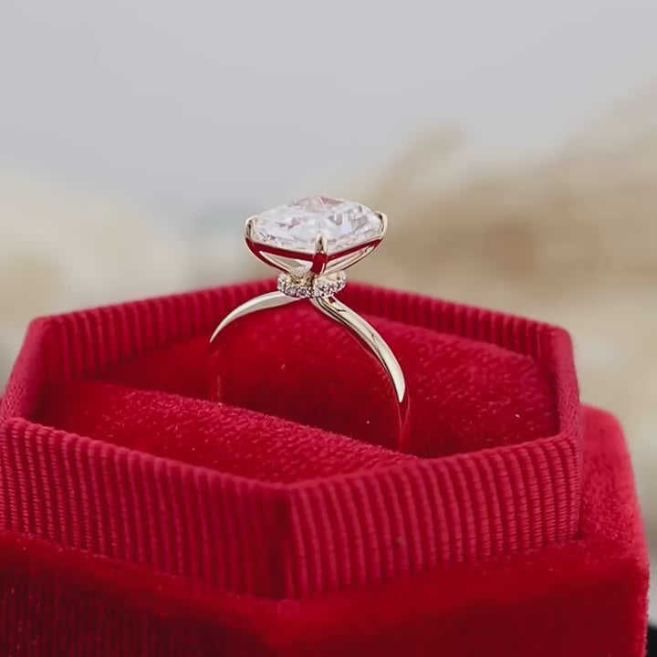 Bague Solitaire Halo Diamant Radiant 3,8 ct