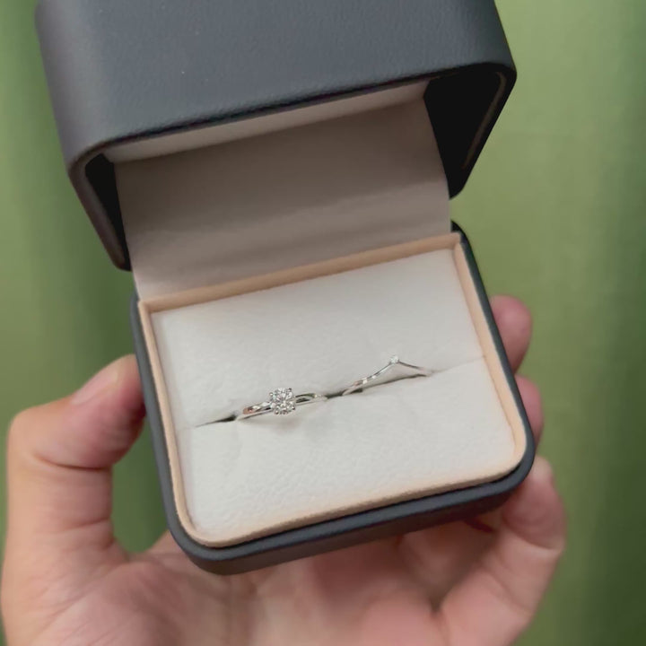 Bague solitaire Classique en or 10K et moissanite 0,5 ct