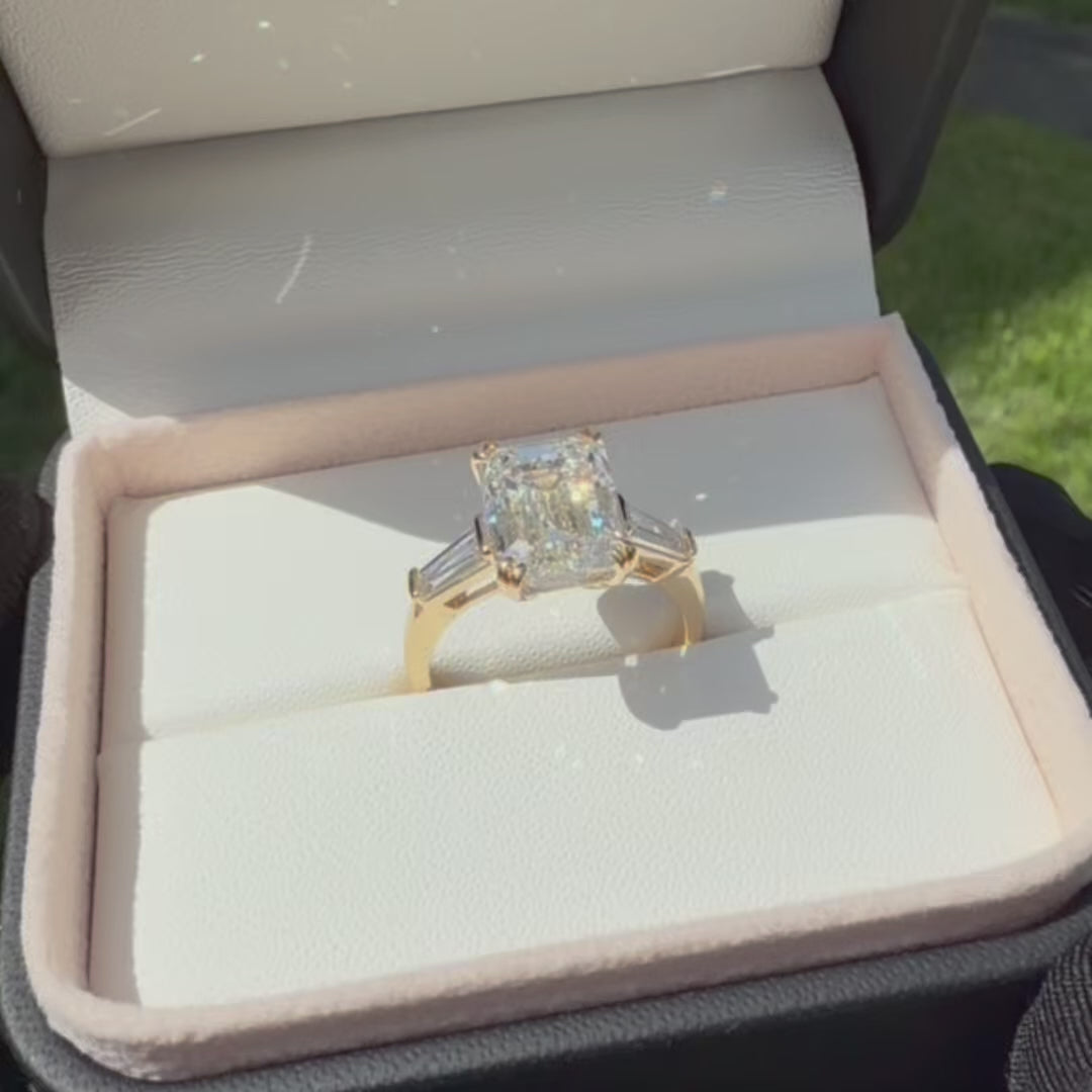 Bague Trapèze - Diamant Émeraude 6 ct