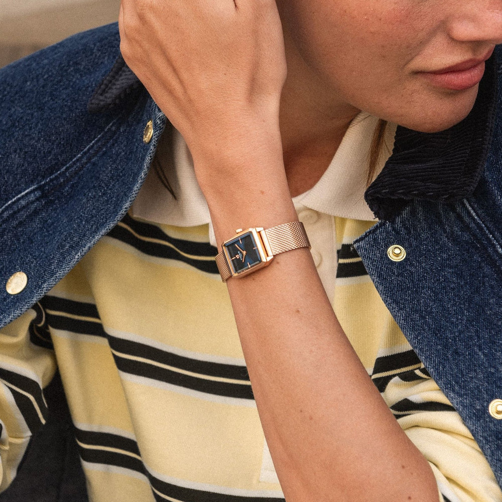 Montre Charlie Paris MONCEAU Or Rosé & Bleu 36 mm