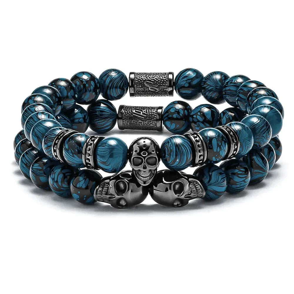 Quatuor de bracelets Strike en acier inoxydable SkeletonHD Bracelets Acier inoxydable Lot de 4 bracelets Strike Box - Camouflage, par SkeletonHD | Mathieu Blanchard Mathieu Blanchard Joaillerie