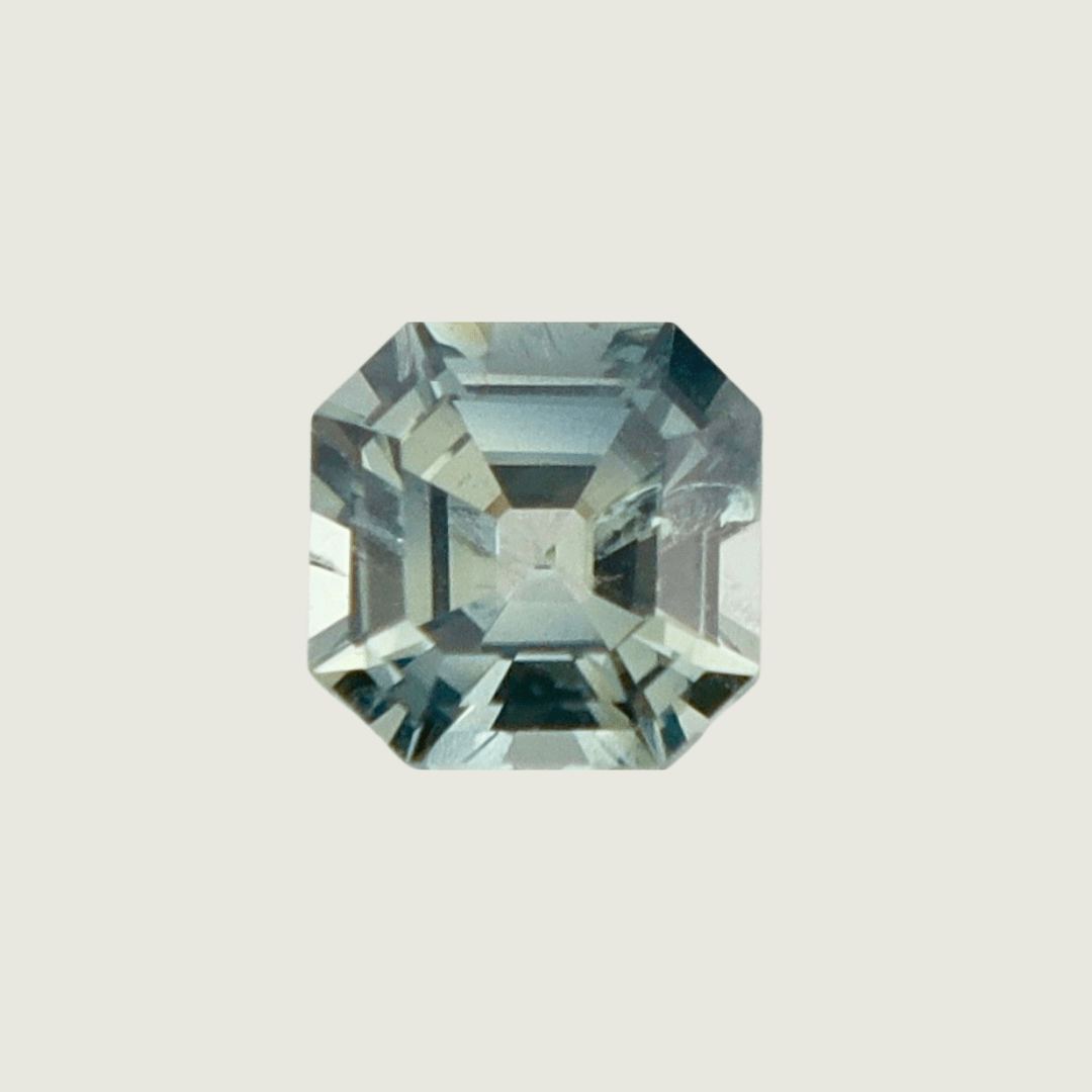 Mathieu Blanchard Saphir Naturel Bleu - Vert Taille Asscher