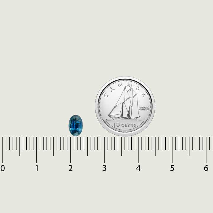 Mathieu Blanchard Saphir Naturel Dry Cottonwood Creek - Montana Taille Oval 4.07 x 6.08 mm