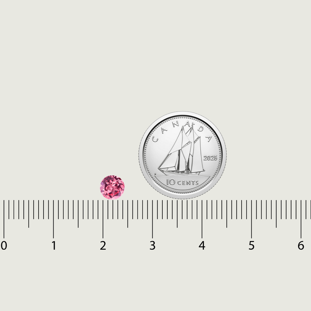 Mathieu Blanchard Saphir Naturel Rose Taille brillant rond 5 mm