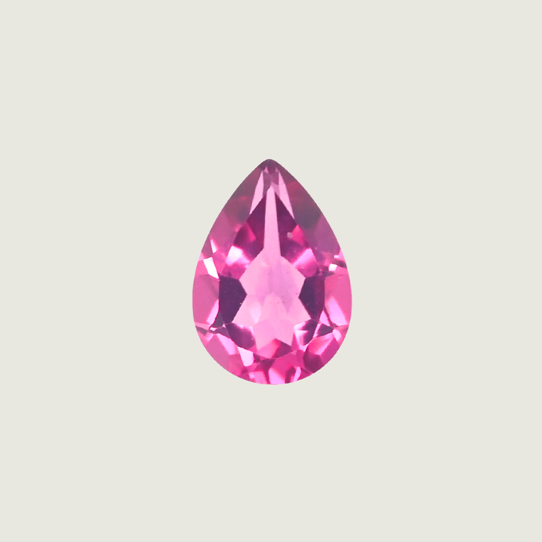 Mathieu Blanchard Topaze Naturel Rose Taille Poire 7x9 mm