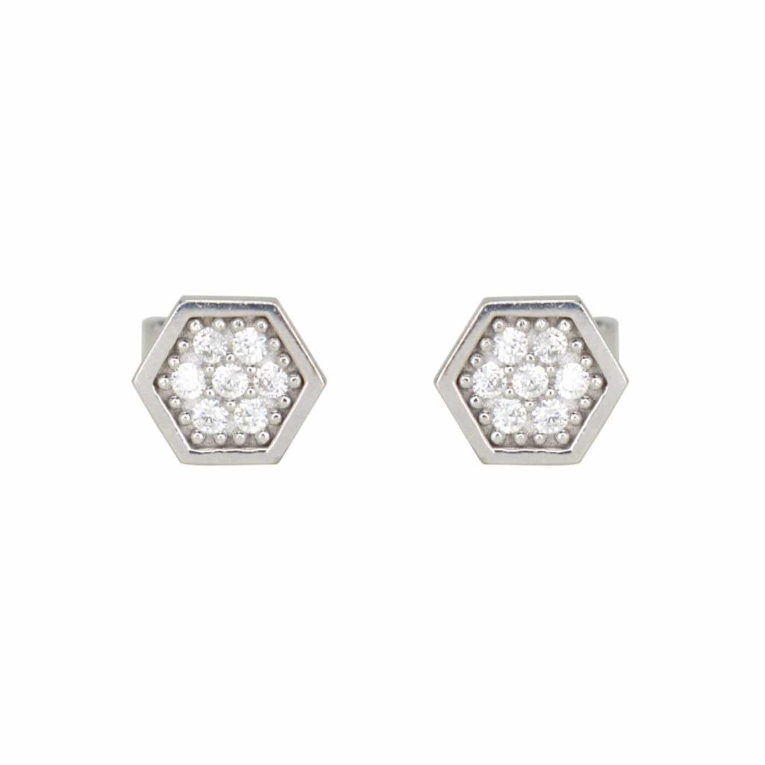 - Argent Boucles d'oreilles Rayon de miel cz sur or jaune, blanc ou rose 10K