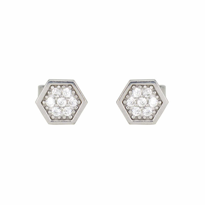 - Argent Boucles d'oreilles Rayon de miel cz sur or jaune, blanc ou rose 10K
